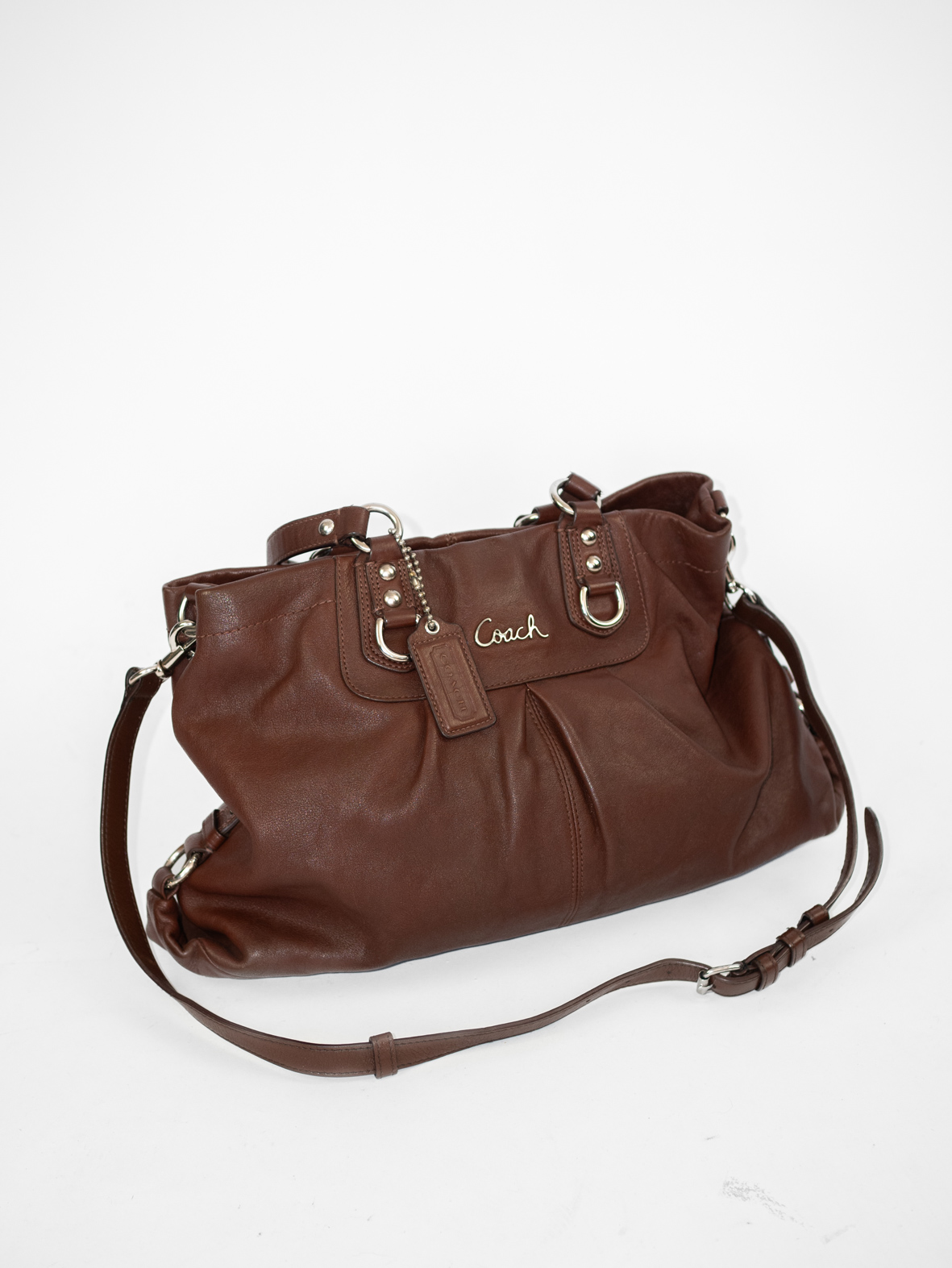 Vintage Coach Chocolate Brown Leather Bag - Image 3