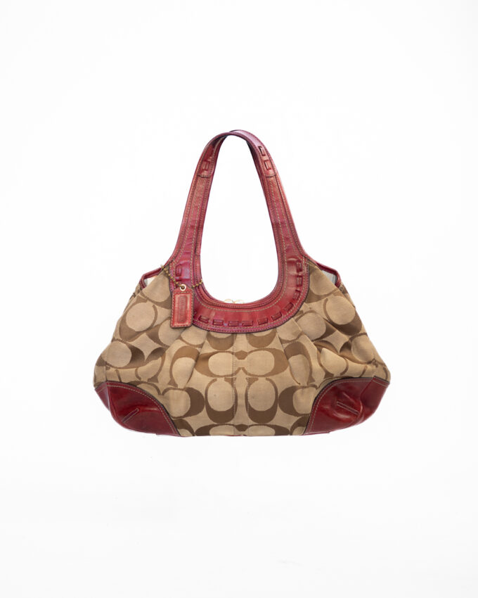 Rare Bordeaux Vintage Coach Kisslock Shoulder Bag