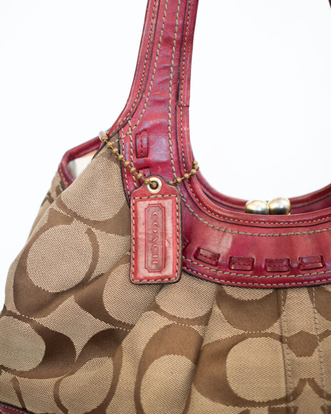 Rare Bordeaux Vintage Coach Kisslock Shoulder Bag