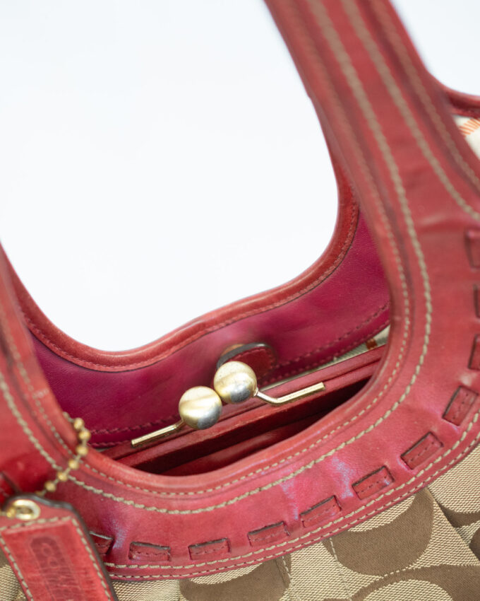 Rare Bordeaux Vintage Coach Kisslock Shoulder Bag