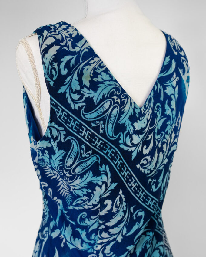 Santorini Blue Asymmetrical Vintage Dress - M
