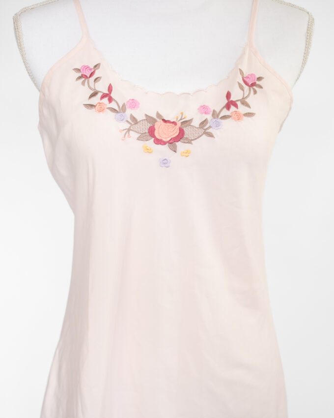 Embroidered Vintage Slip Dress - S
