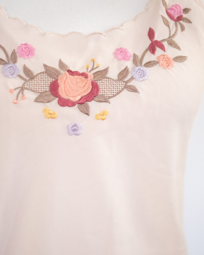 Embroidered Vintage Slip Dress - S