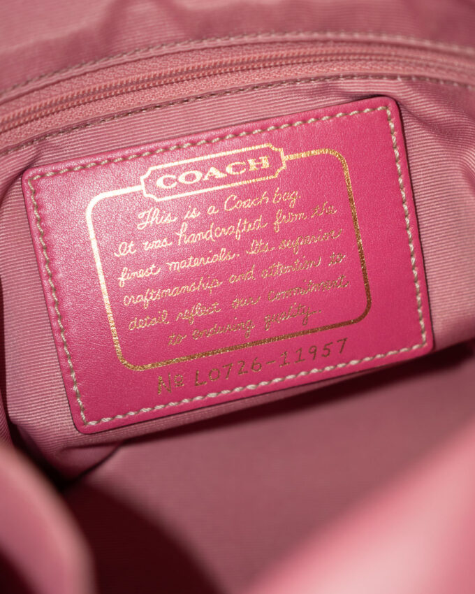 Vintage Coach Monogram Shoulder Bag Soft Pink
