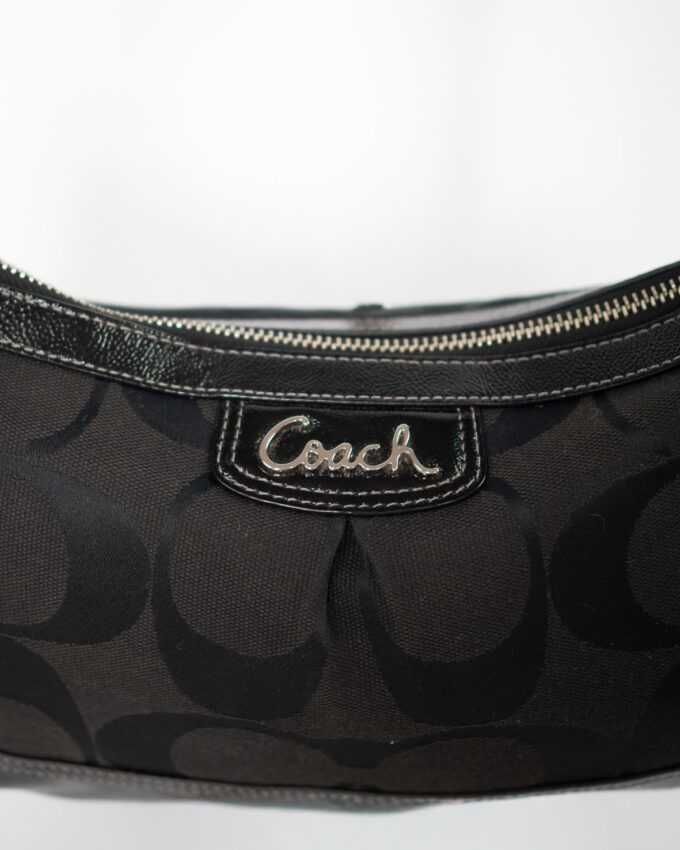 Black Vintage Coach Monogram Baguette Bag