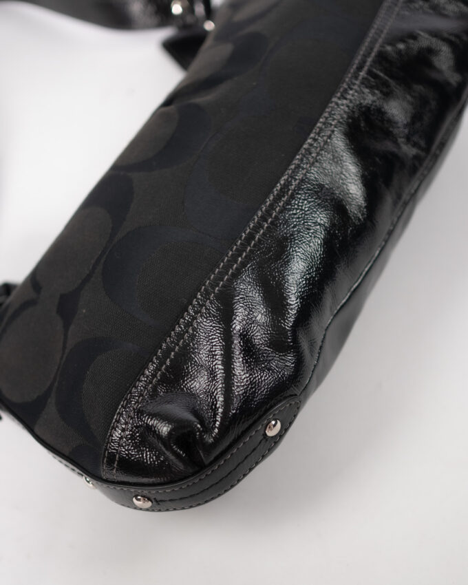 Black Vintage Coach Monogram Baguette Bag