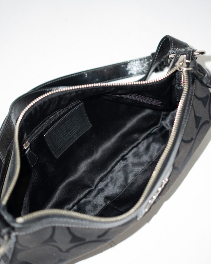 Black Vintage Coach Monogram Baguette Bag