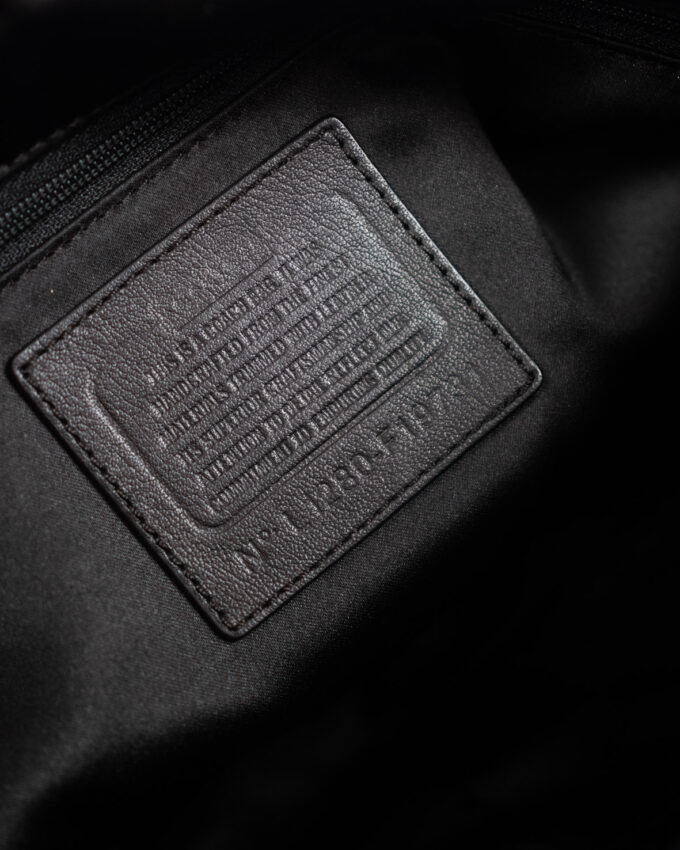 Black Vintage Coach Monogram Baguette Bag