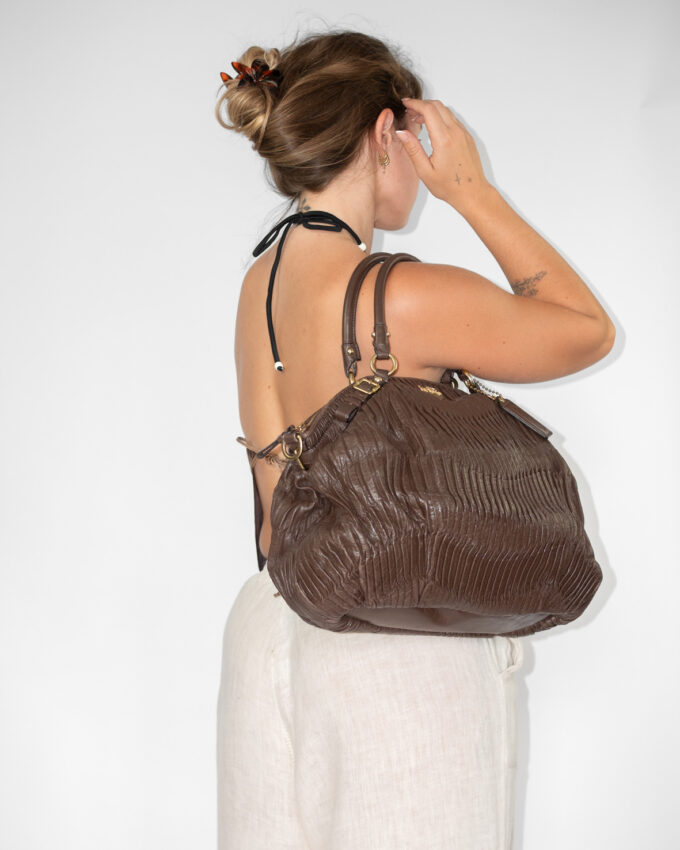Brown Vintage Coach Madison Leather Bag