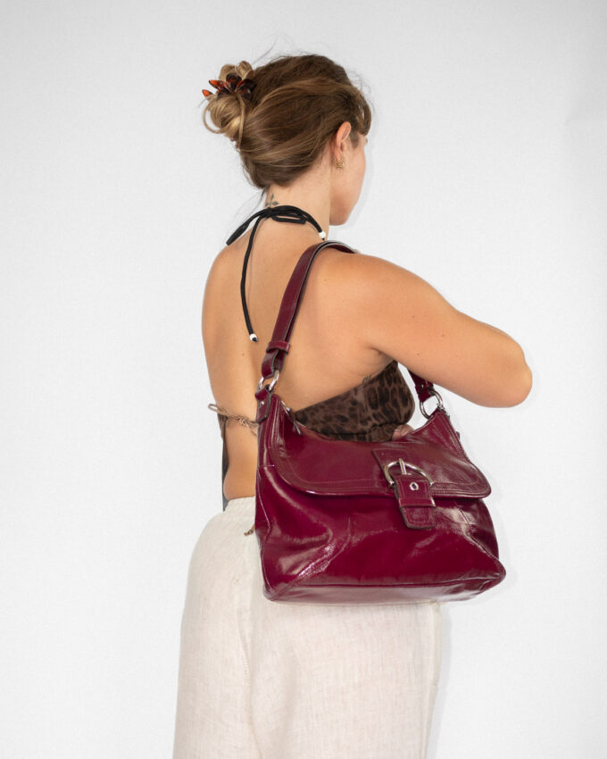 Vintage Coach Plum Soho Patent Leather Bag