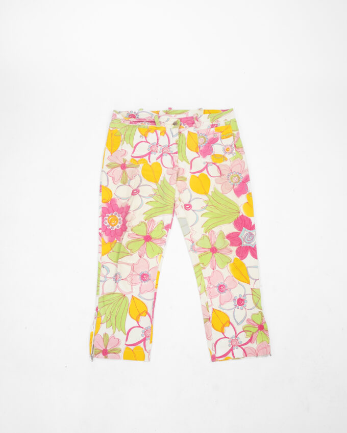 Vintage Floral Capri Pants – Made in Italy – S/M