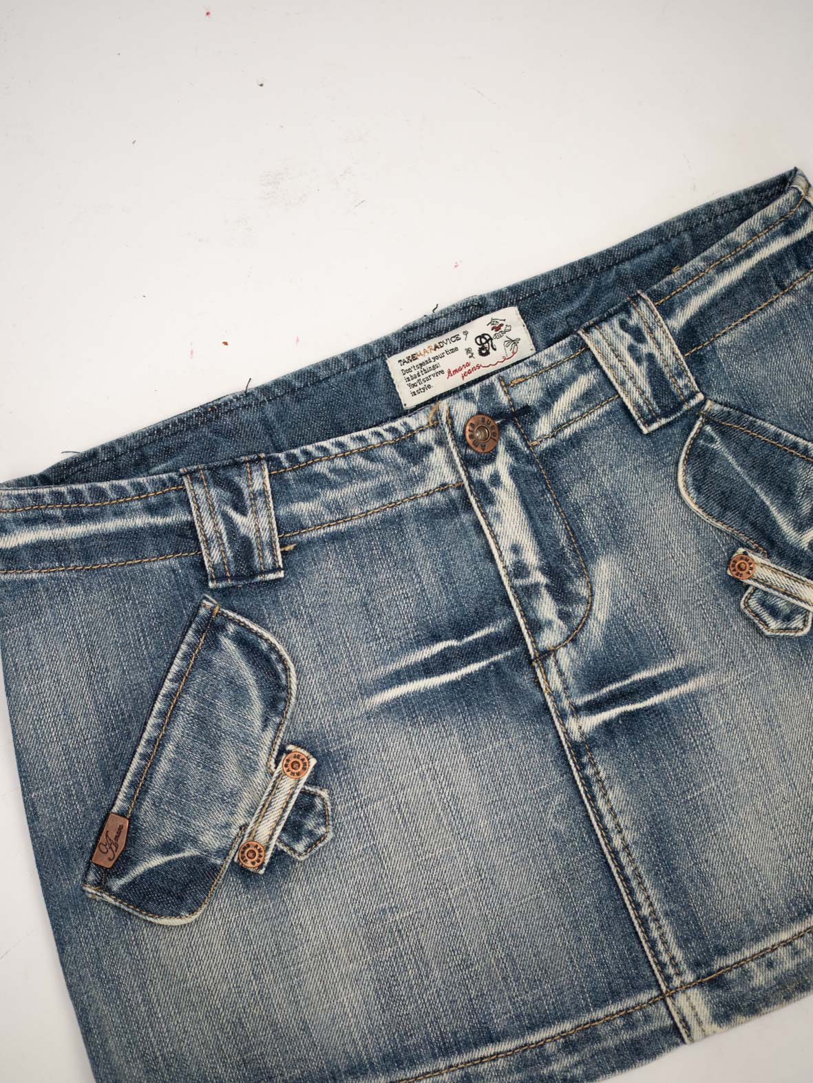 Vintage Denim Mini Skirt – Tamara Jeans – S/M - Image 2