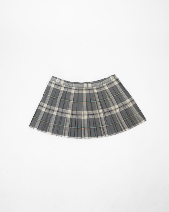 Vintage Pleated Check Mini Skirt – S/M