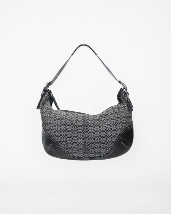 Vintage Coach Black Monogram Hobo Bag