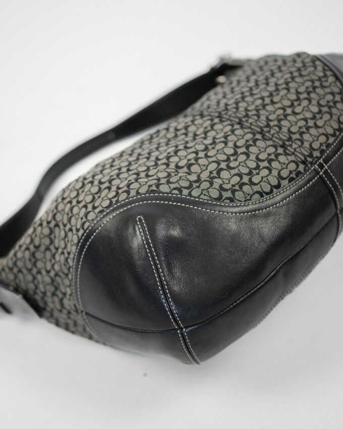 Vintage Coach Black Monogram Hobo Bag