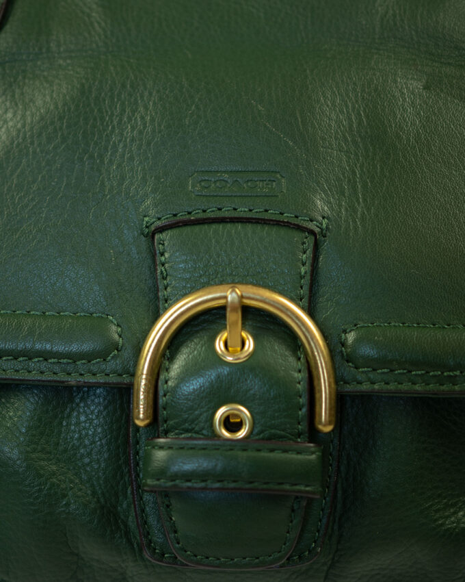 Vintage Coach Pine Green Leather Bag