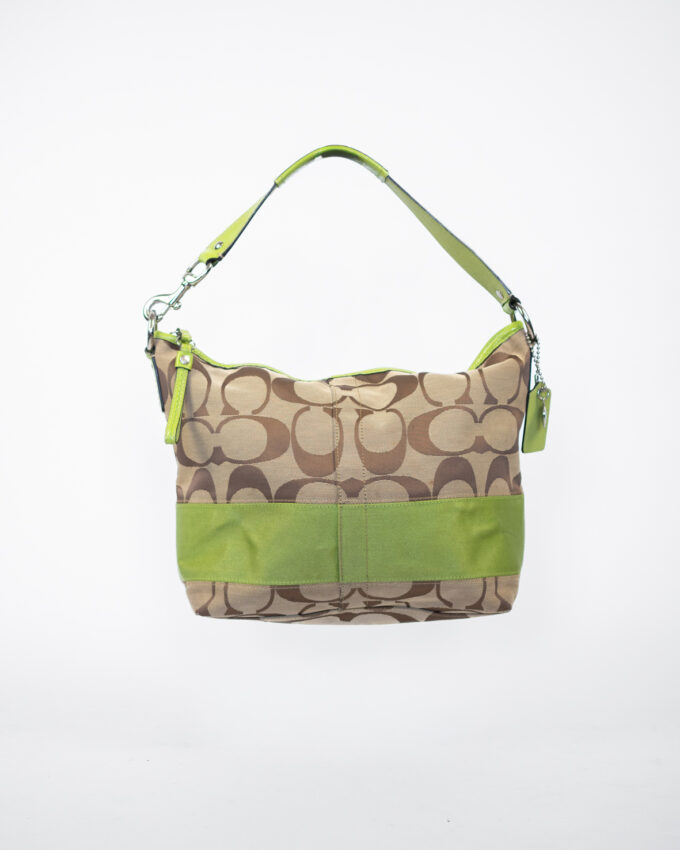 Vintage Coach Monogram Shoulder Bag – Green Details