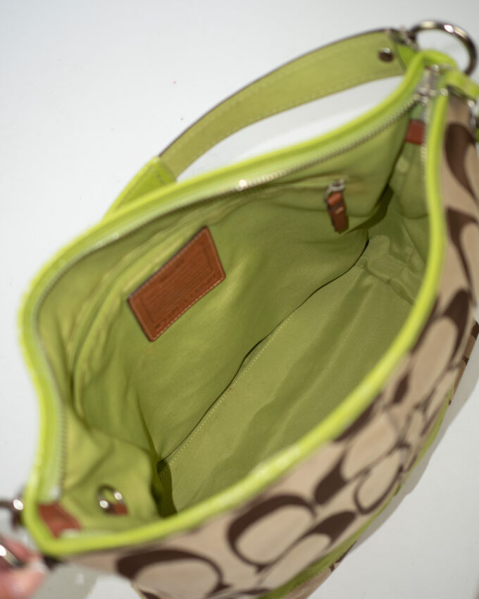 Vintage Coach Monogram Shoulder Bag – Green Details