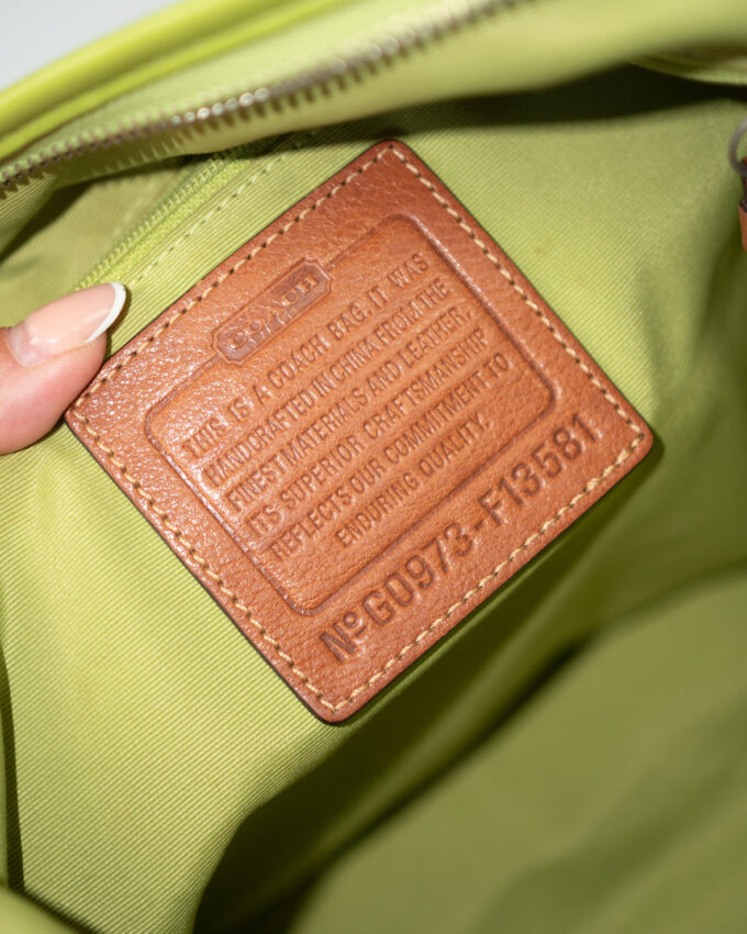 Vintage Coach Monogram Shoulder Bag – Green Details