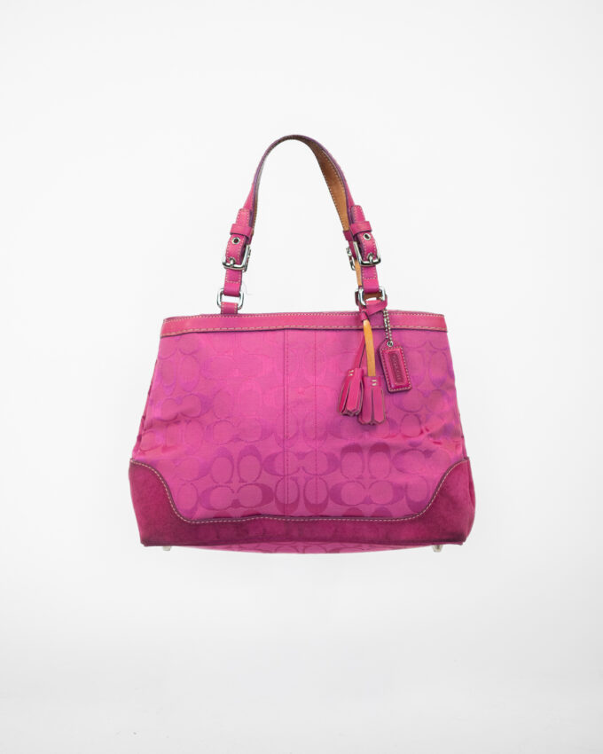 Vintage Coach Pink Signature Tote
