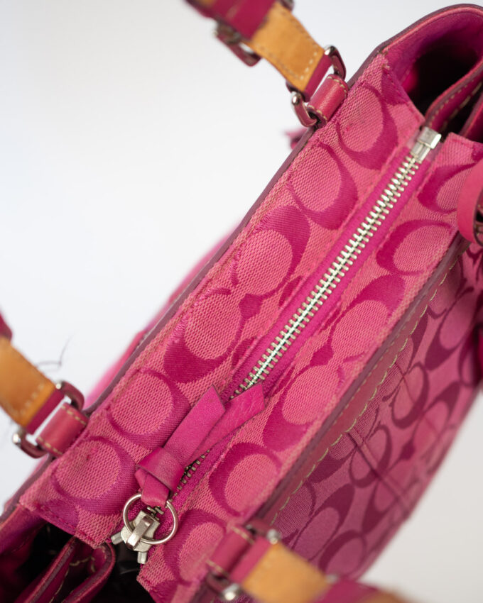 Vintage Coach Pink Signature Tote