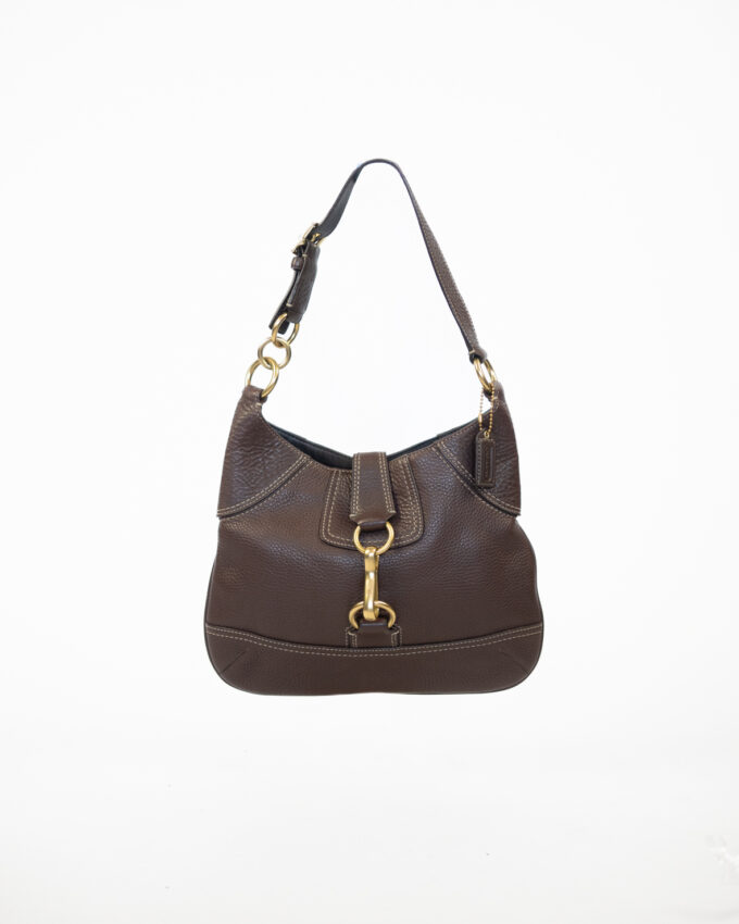 Vintage Coach Brown Leather Shoulder Bag