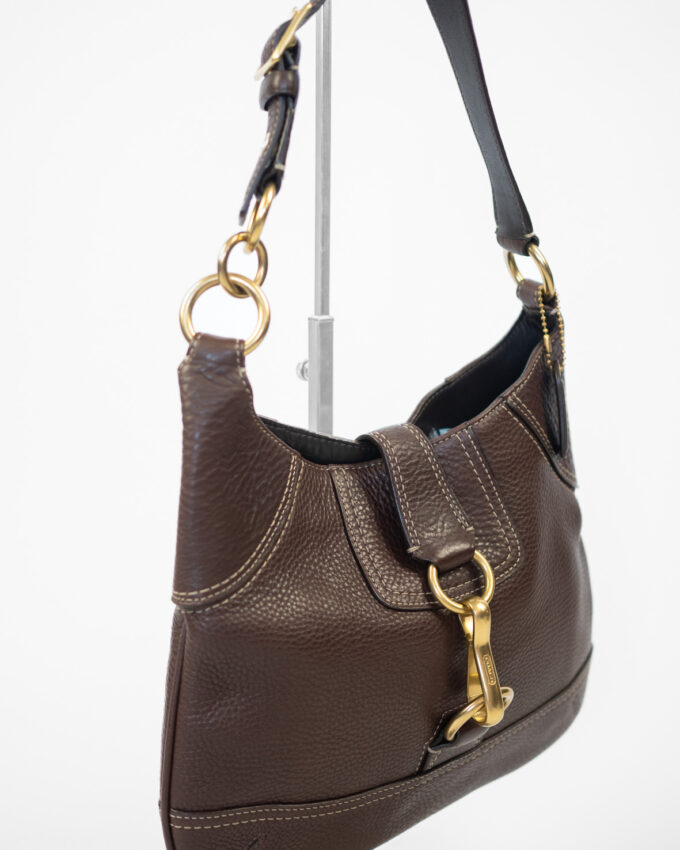 Vintage Coach Brown Leather Shoulder Bag