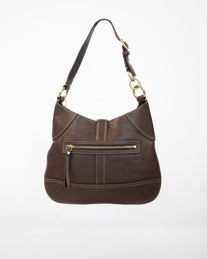 Vintage Coach Brown Leather Shoulder Bag