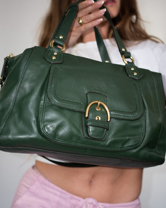 Rare Vintage Coach Monogram Shoulder Bag with Dust Bag