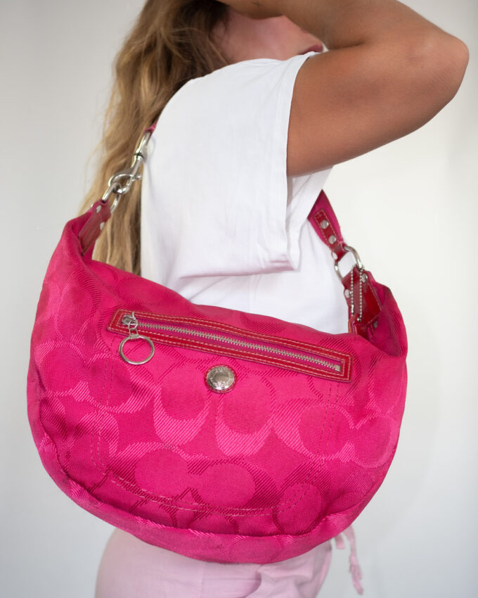 Rare Vintage Coach Pink Monogram Hobo Bag