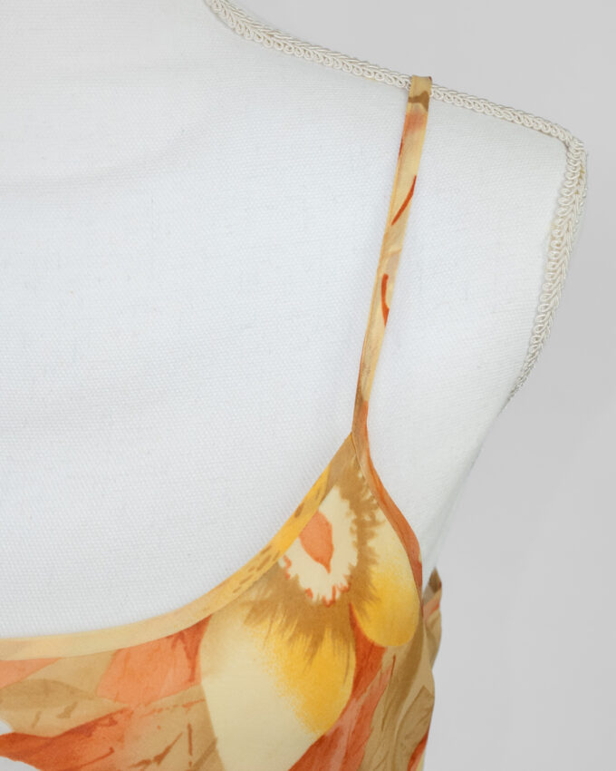 Vintage Floral Midi Dress - M