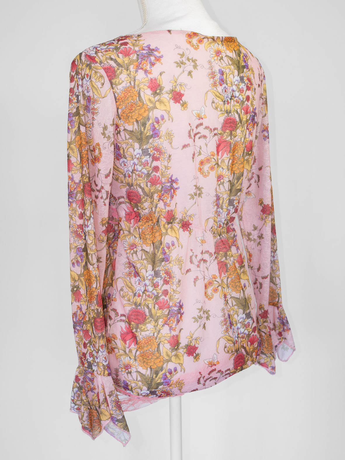 Vintage Lace Floral Long Sleeve Top - S - Image 3