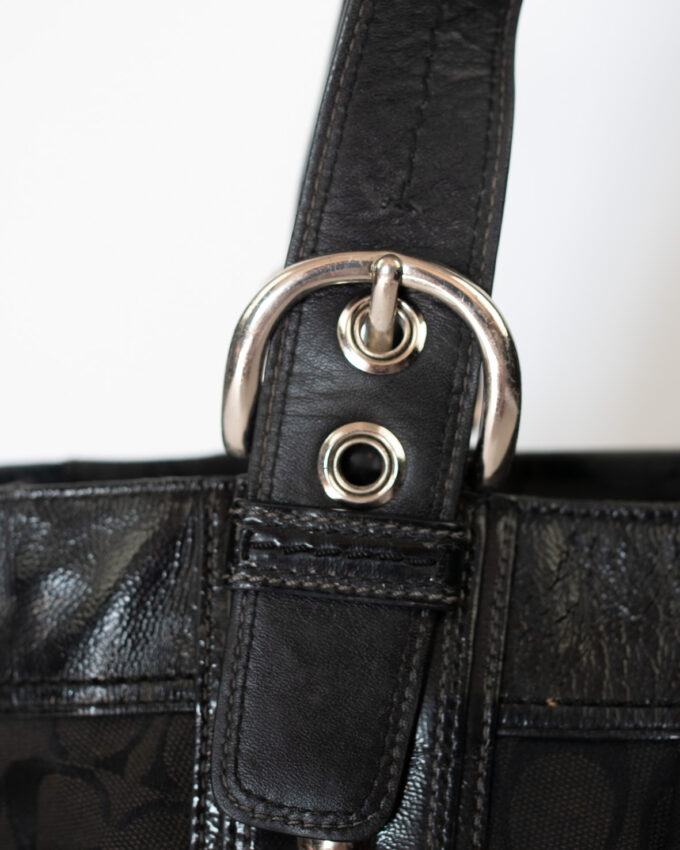 Vintage Coach Black Monogram Bag
