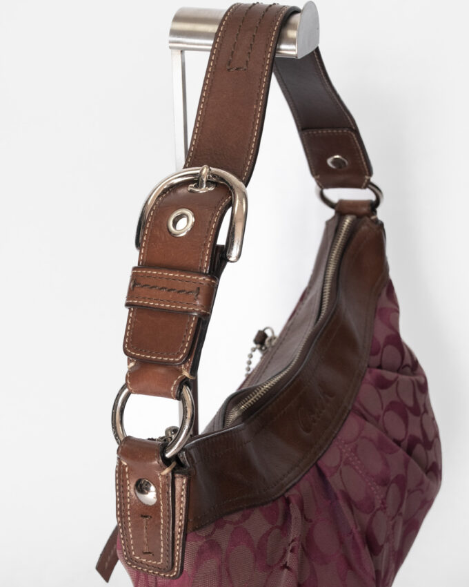 Vintage Coach Aubergine Monogram Hobo Bag