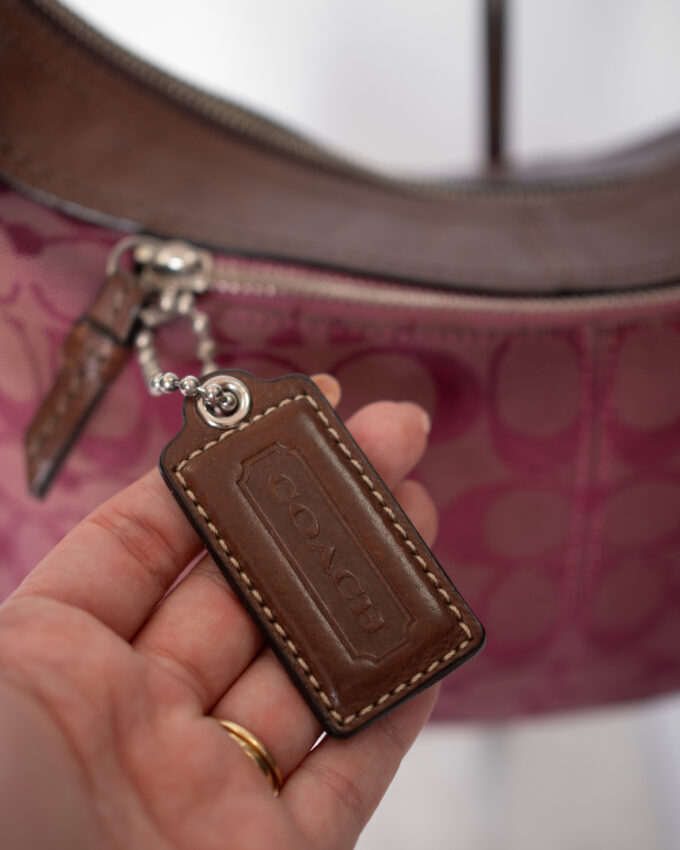 Vintage Coach Aubergine Monogram Hobo Bag