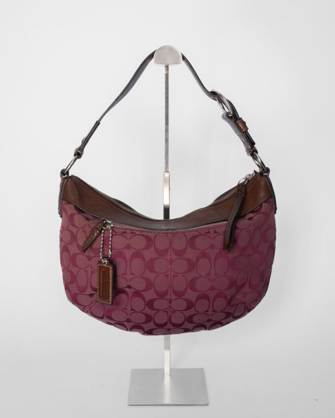 Vintage Coach Aubergine Monogram Hobo Bag