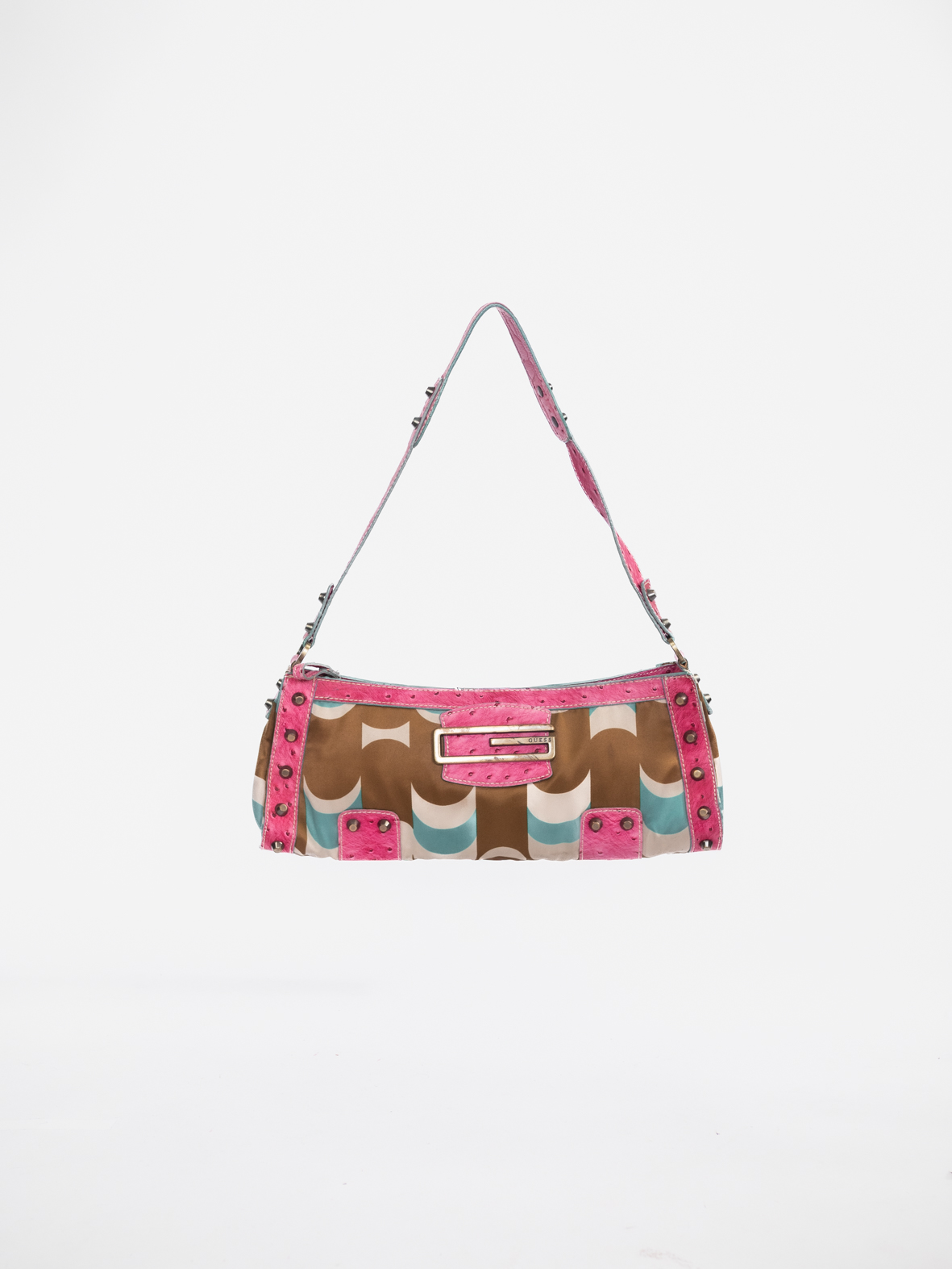 Pink Turquoise Guess Y2K Pink Baguette Bag