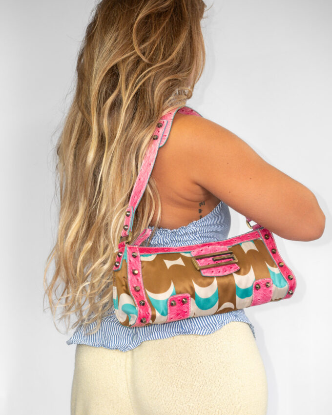 Pink Turquoise Guess Y2K Pink Baguette Bag