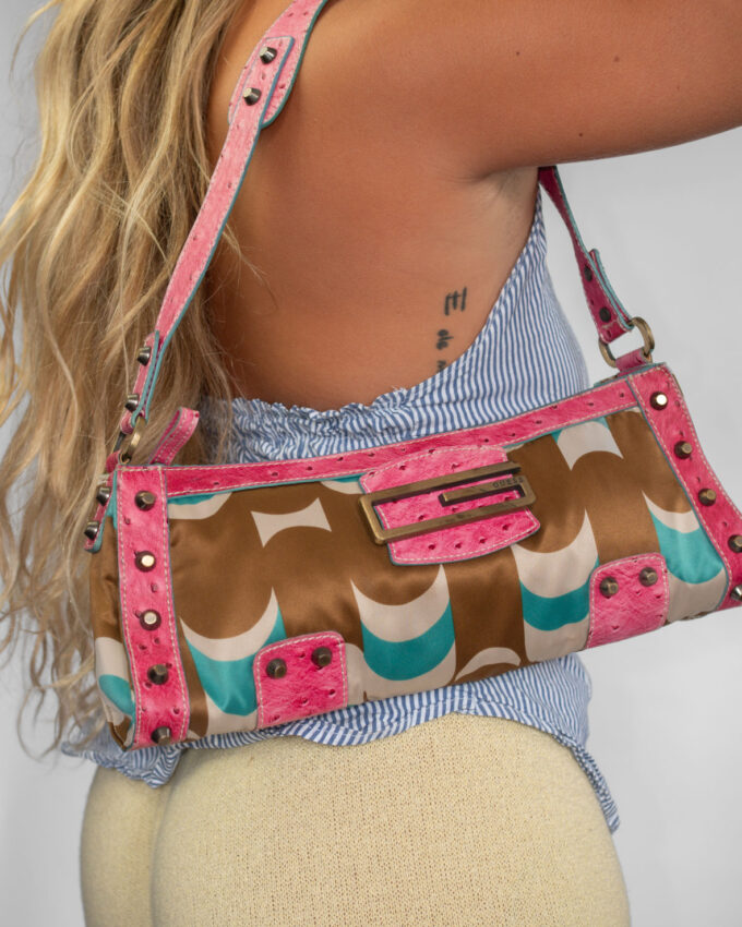 Pink Turquoise Guess Y2K Pink Baguette Bag