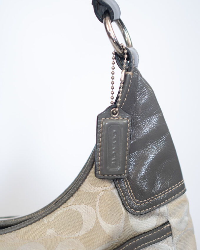 Vintage Coach Signature Grey Hobo Bag