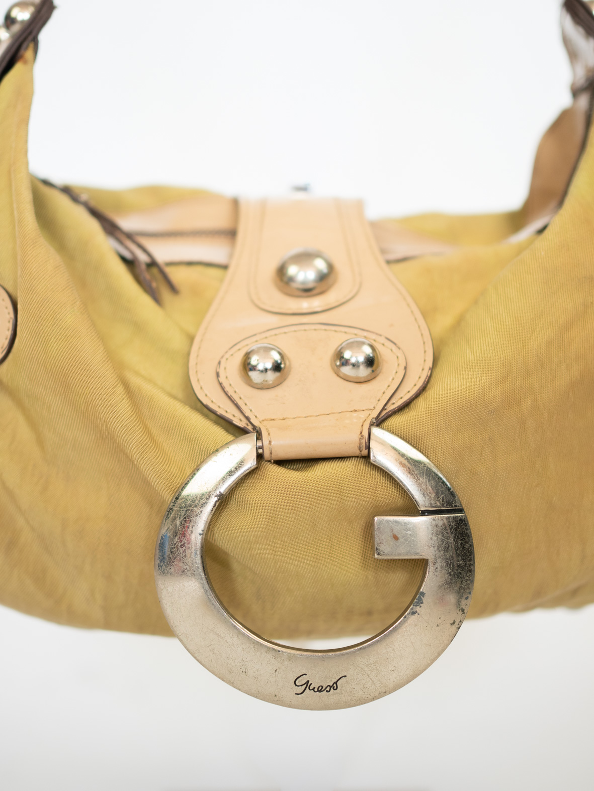 Vintage Guess Mustard G Logo Shoulder Bag - Image 3
