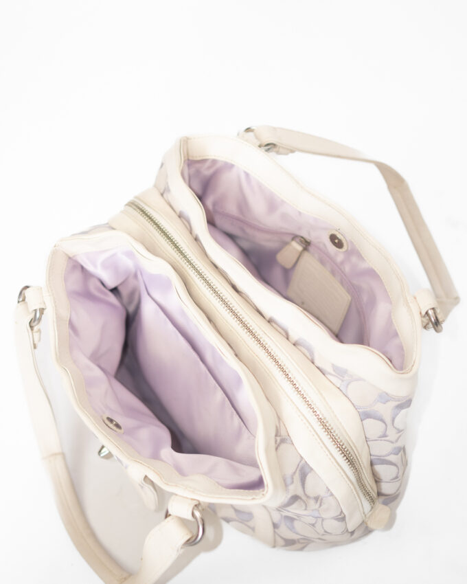Vintage Coach Soft Lilac Signature Shoulder Bag
