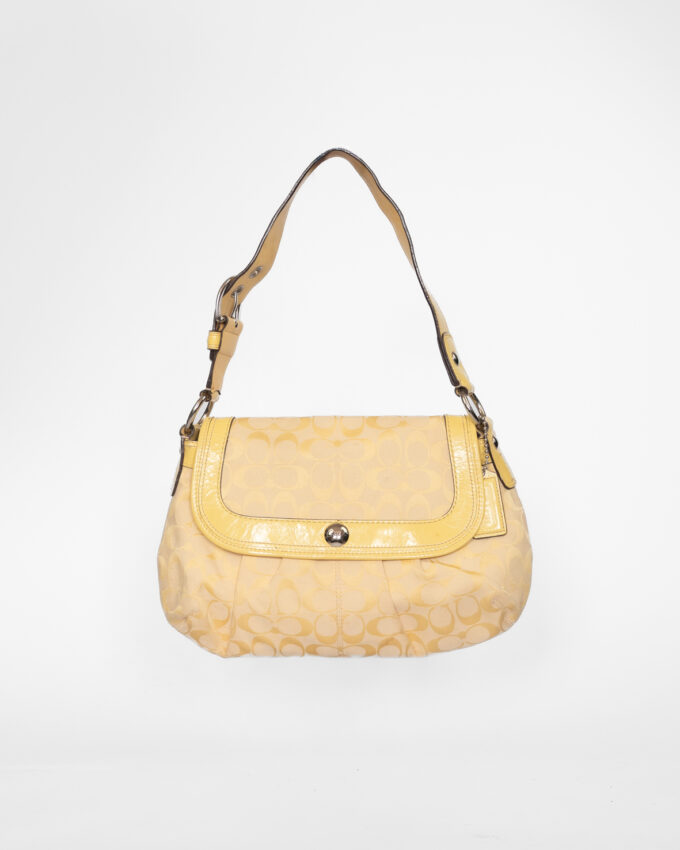 Rare Vintage Coach Soft Yellow Signature Shoulder Bag