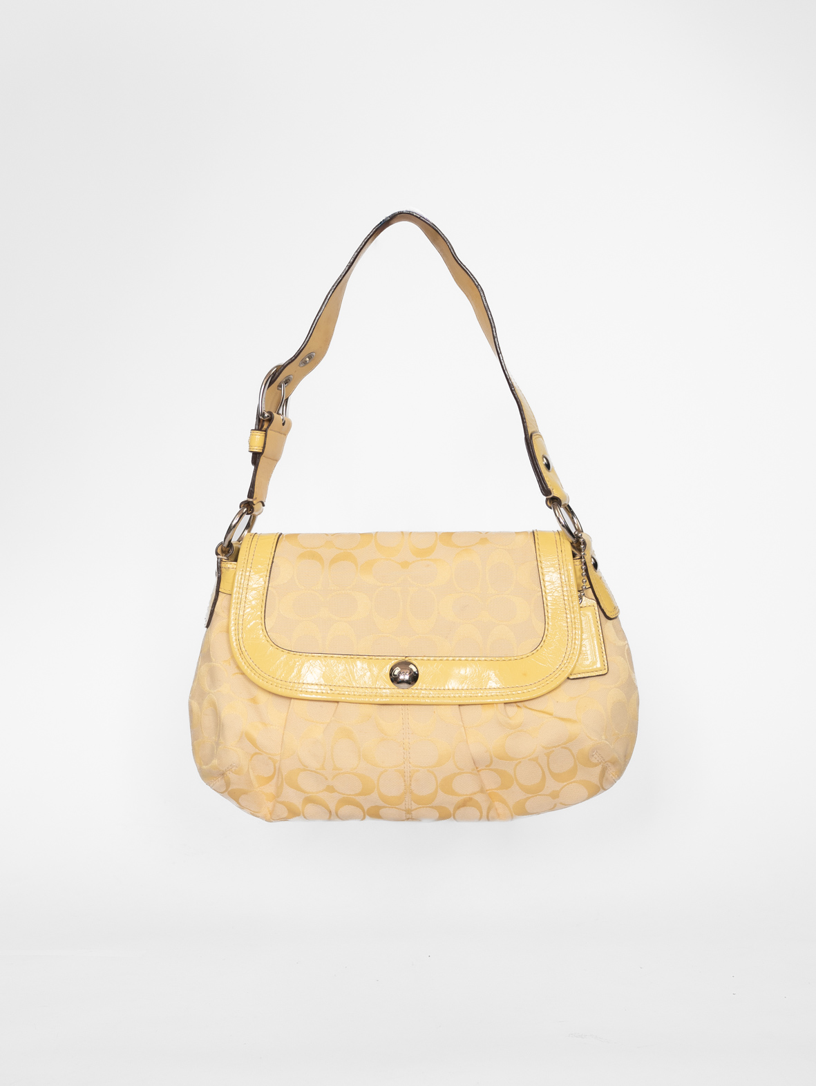 Rare Vintage Coach Soft Yellow Signature Shoulder Bag