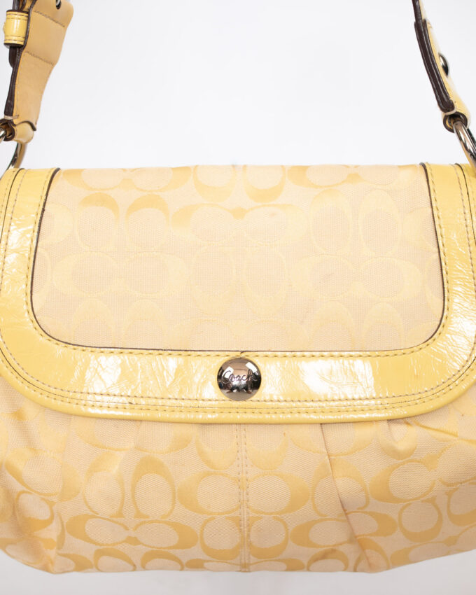 Rare Vintage Coach Soft Yellow Signature Shoulder Bag