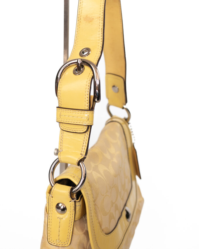 Rare Vintage Coach Soft Yellow Signature Shoulder Bag