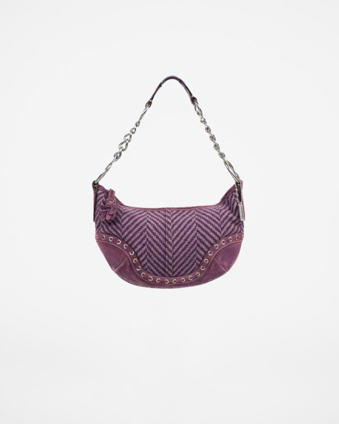 Coach Vintage Purple Herringbone Shoulder Bag