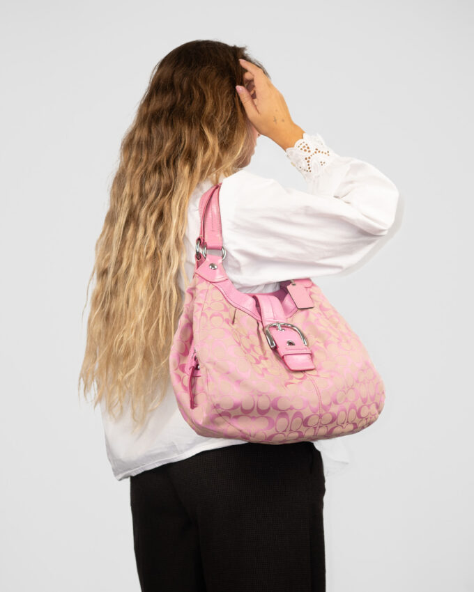 Rare Coach Vintage Soho Pink Signature Tote Bag
