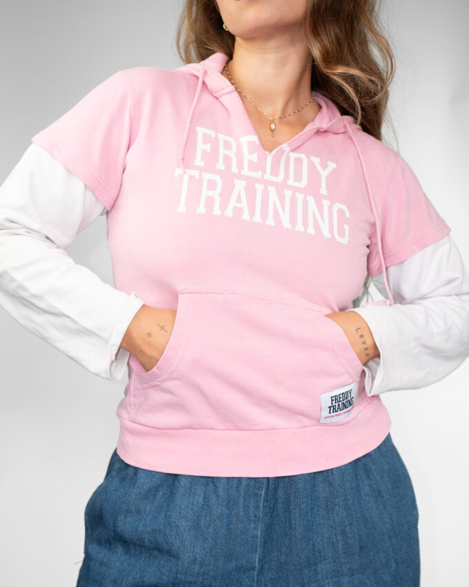 Vintage Freddy Training Pink Layered Hoodie - S/M