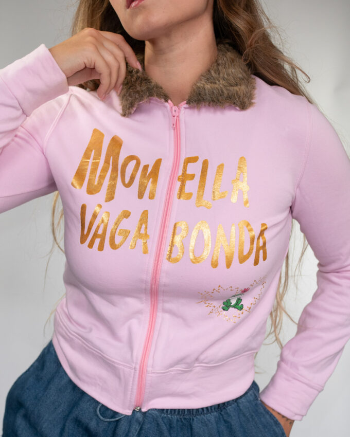 Vintage Monella Vagabondi Faux Fur Collar Zip-Up - S